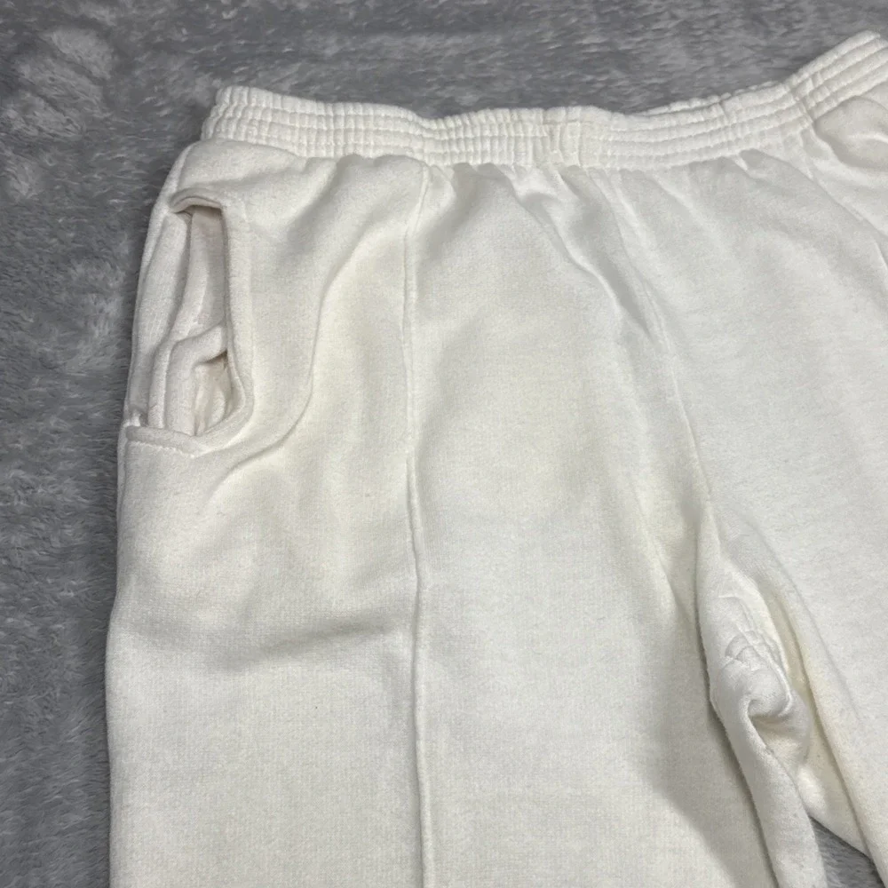 Vintage Bruce Jenner Sweatpants Men XL White Cropped Raw Hem Wide Leg 80s